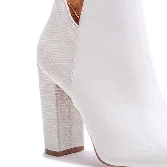 Last Size 10 Qupid Signal White Textured Platform Heeled Boot - Picture 4 of 9